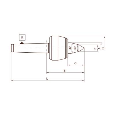 BISON Drejepinol MK6 med forlænget spids 60° spidsvinkel og 0,010 mm rundløb (8814-6R )